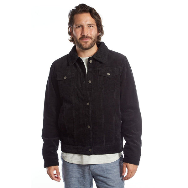 Px Los Angeles Marlon Corduroy Aviator Jacket Black