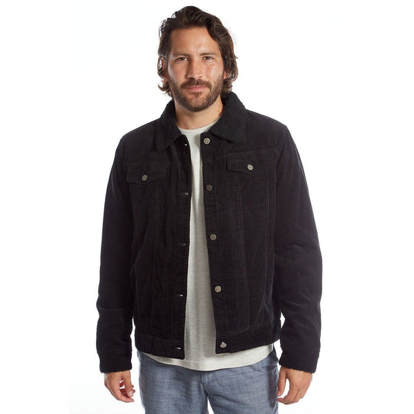 px los angeles Marlon Corduroy Aviator Jacket Black