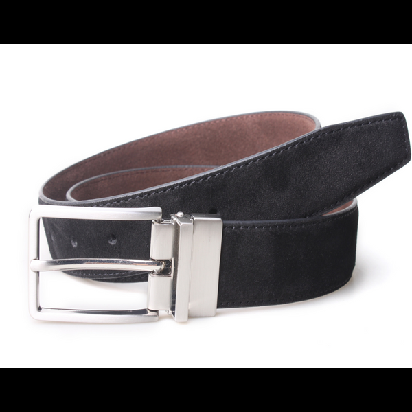 px los angeles Miles Reversible Suede Leather 3.5 CM Belt Black/Coffee