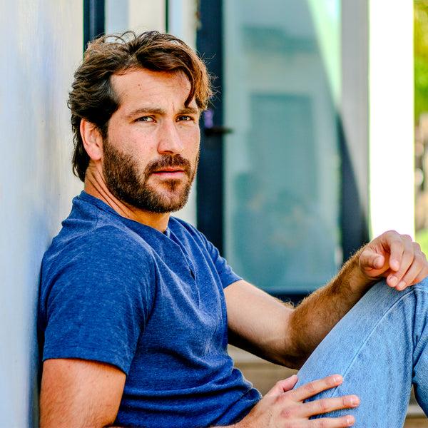 Px Los Angeles Noel Solid Slub Henley True Navy Heather