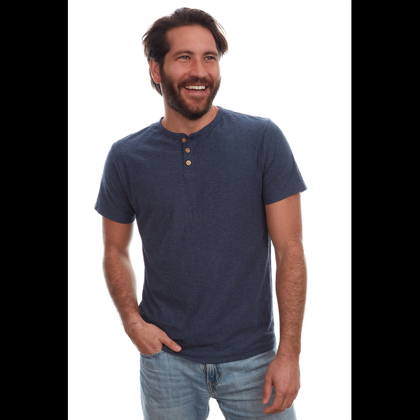 px los angeles Noel Solid Slub Henley True Navy Heather