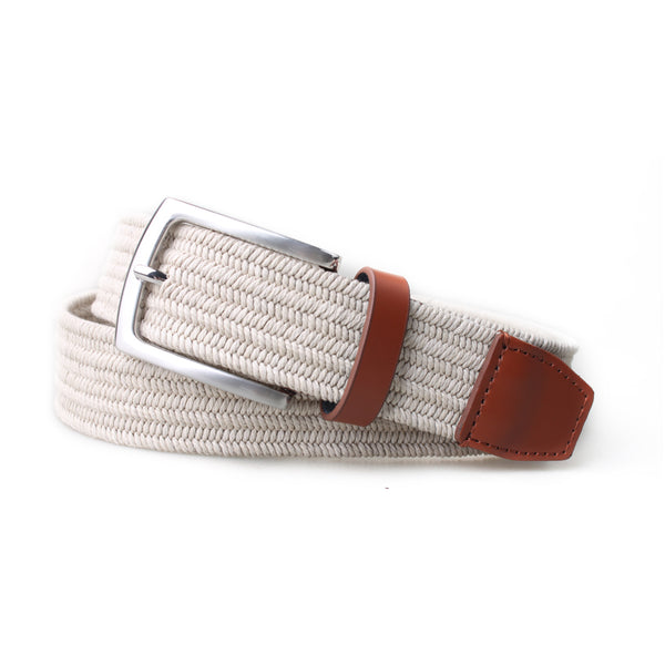 Px Los Angeles Nolan 3.5 CM Woven Stretch Belt Beige