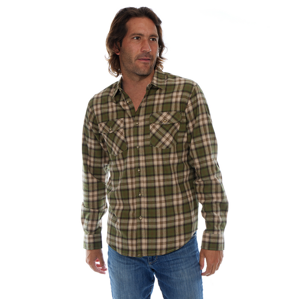 px los angeles Adrian Flannel Shirt Olive