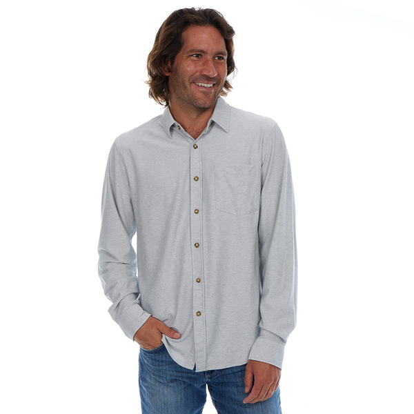 px los angeles Alden Stretch Pique Shirt Grey
