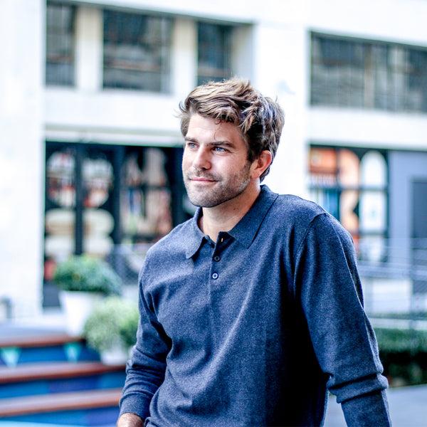 Px Los Angeles Alec Long Sleeve Polo Charcoal