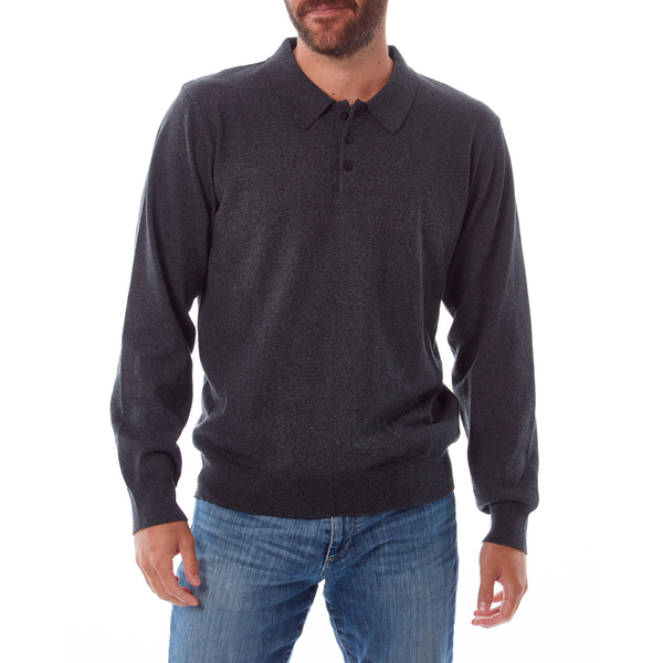 Px Los Angeles Alec Long Sleeve Polo Charcoal