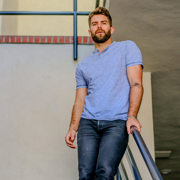 Px Los Angeles Avery Striped Henley White