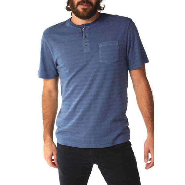 Px Los Angeles Axel Striped Henley Lake Blue