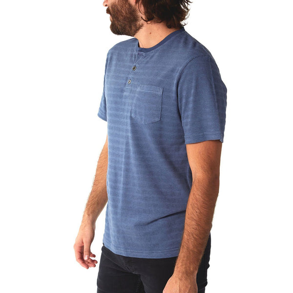 Px Los Angeles Axel Striped Henley Lake Blue