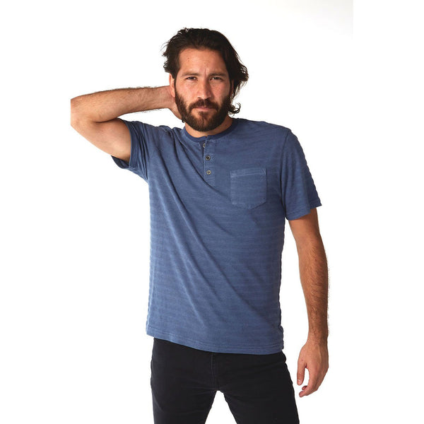 px los angeles Axel Striped Henley Lake Blue