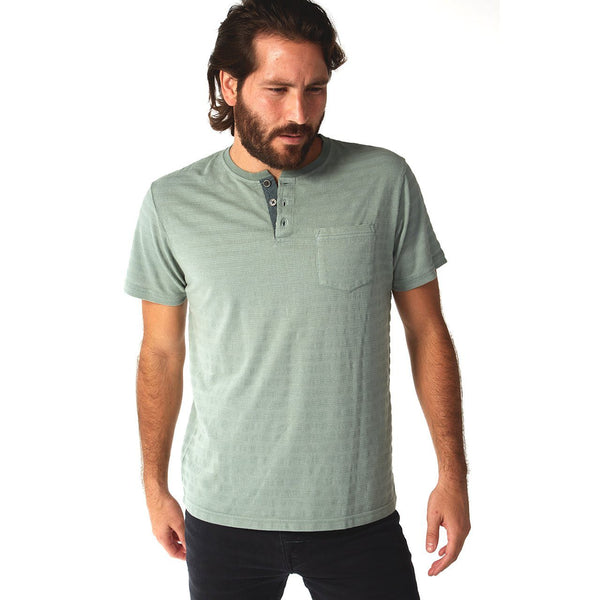 px los angeles Axel Striped Henley Yukon Green