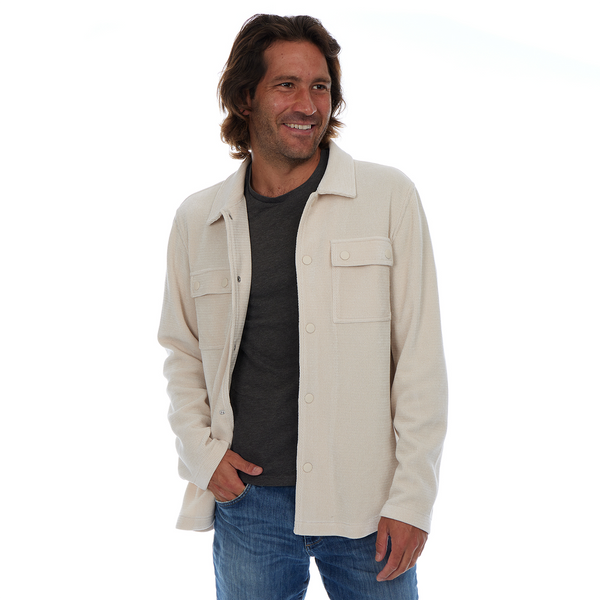 px los angeles Caleb Soft Shacket Almond Milk