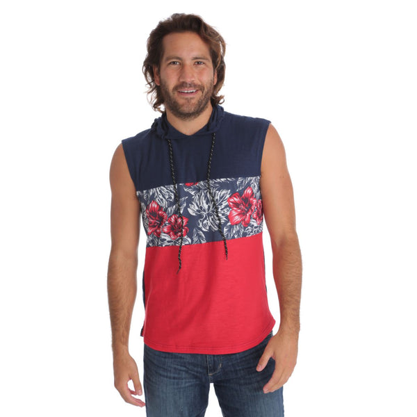 px los angeles Clay Hooded Muscle Tank True Navy