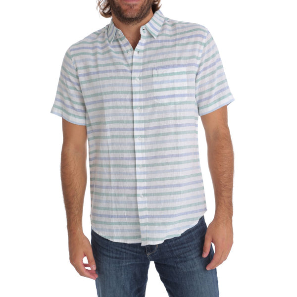 Px Los Angeles Conrad Linen Cotton Shirt Green