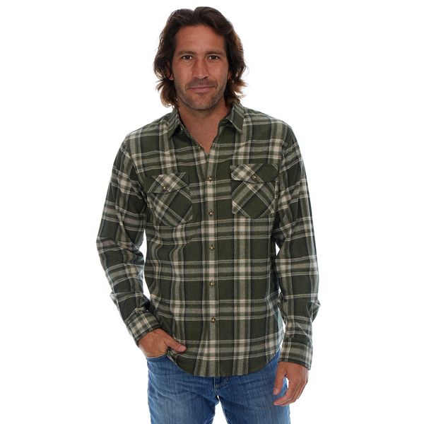 px los angeles Darius Flannel Shirt Olive