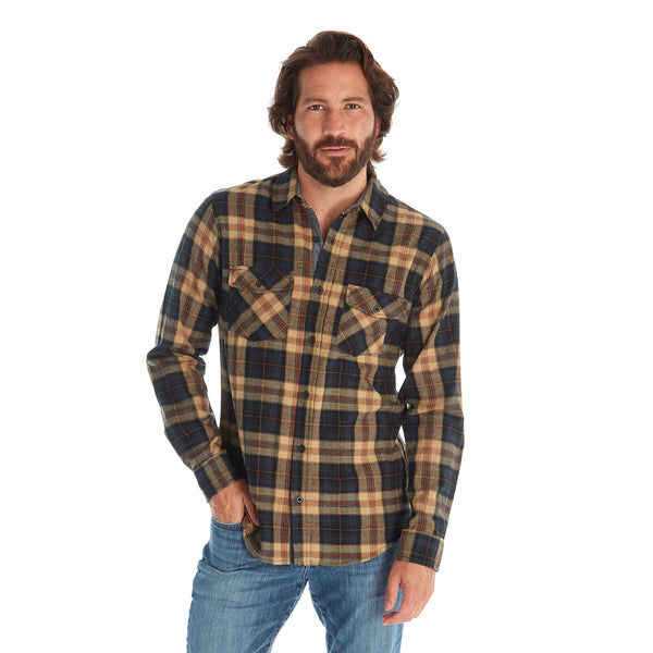 px los angeles Dwayne Flannel Shirt Navy