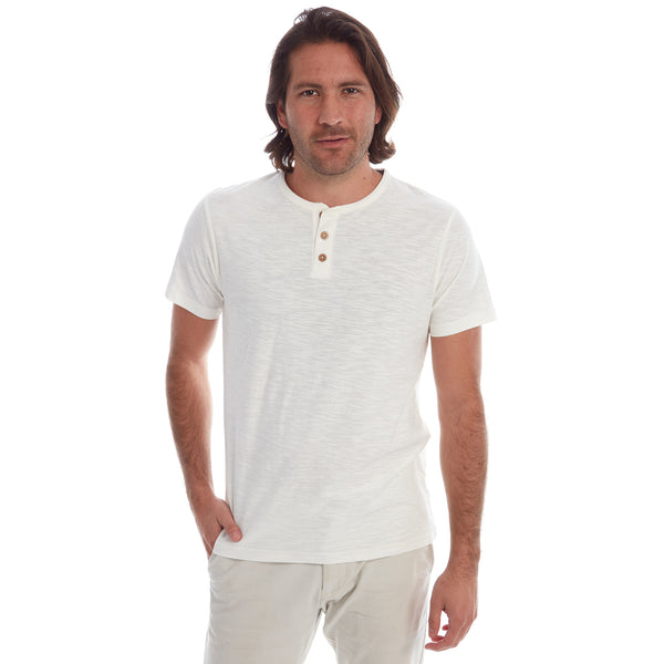 Px Los Angeles Gabe Solid Slub Henley Cream