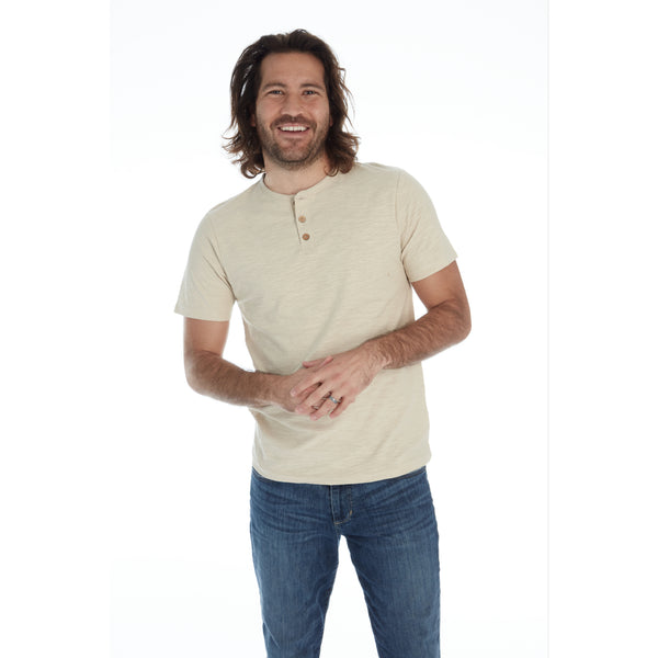 px los angeles Gabe Solid Slub Henley Sand