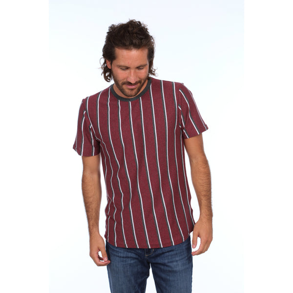 px los angeles Jameson Striped Tee Burgundy