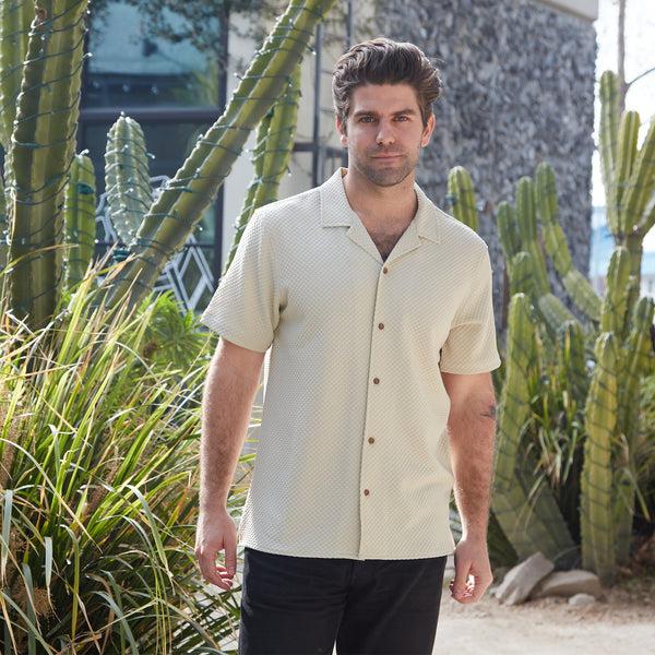 Px Los Angeles Jaxon Textured Shirt Almond Milk