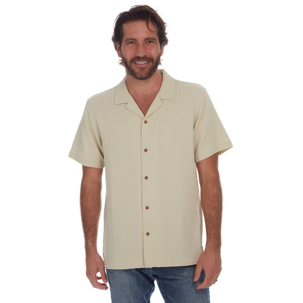 px los angeles Jaxon Textured Shirt Almond Milk