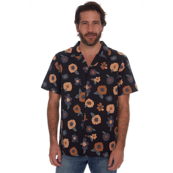 Px Los Angeles Kai Printed Seer Sucker Shirt Black