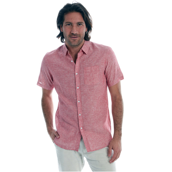 px los angeles Kendall Linen Cotton Shirt Red
