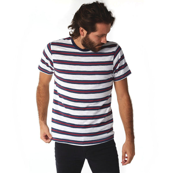 px los angeles Mateo Striped Tee Rib Red
