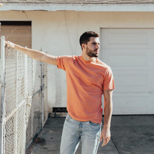 Px Los Angeles Nixon Striped Tee True Orange