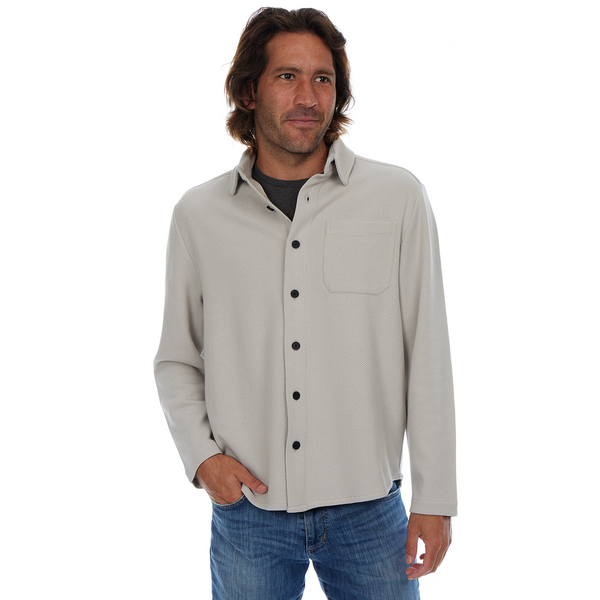 Px Los Angeles Nixon Textured Shacket Almond Milk