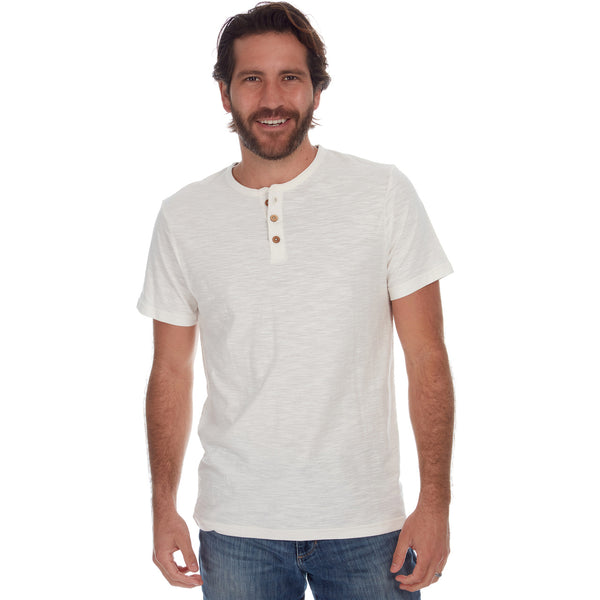 px los angeles Noel Solid Slub Henley Cream