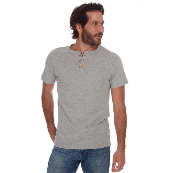 Px Los Angeles Noel Solid Slub Henley Grey Heather