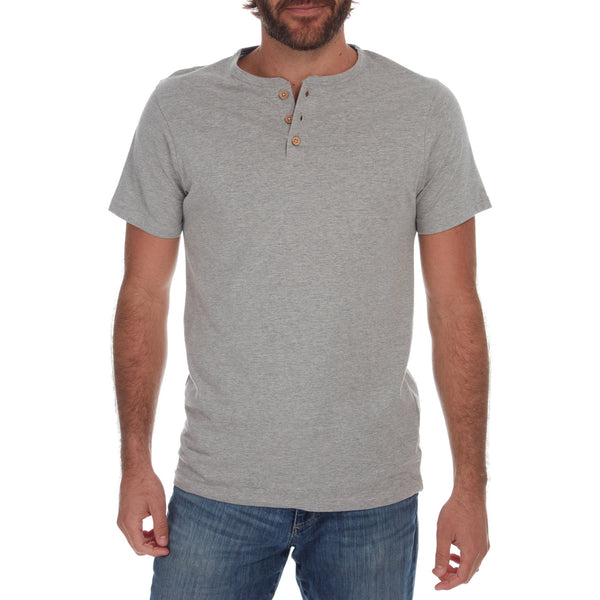 Px Los Angeles Noel Solid Slub Henley Grey Heather