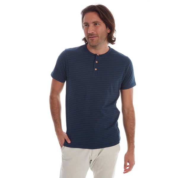 Px Los Angeles Rafael Striped Henley Navy