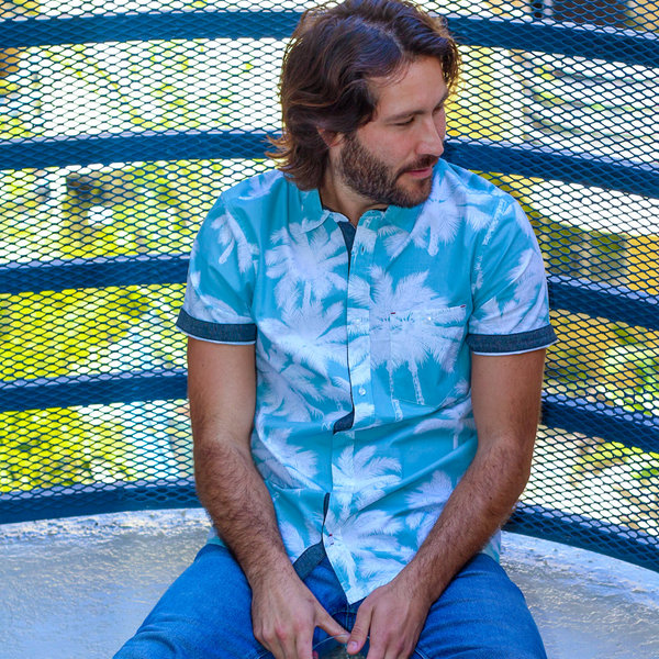 Px Los Angeles Rex Peached Poplin Shirt Seafoam