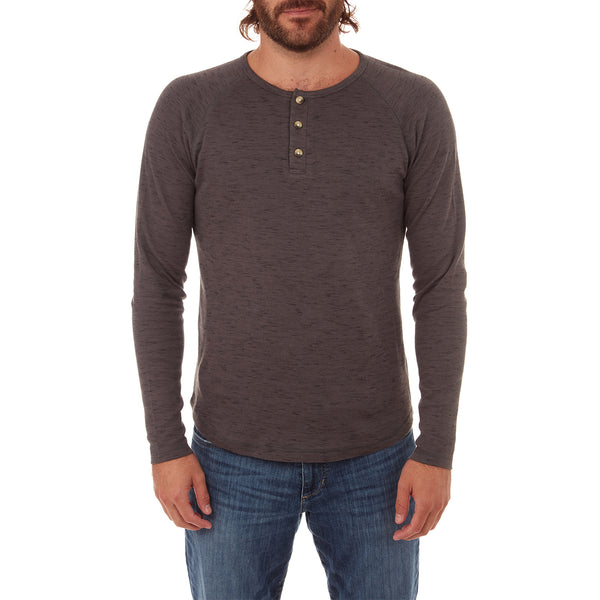 Px Los Angeles Sean Long Sleeve Henley Charcoal