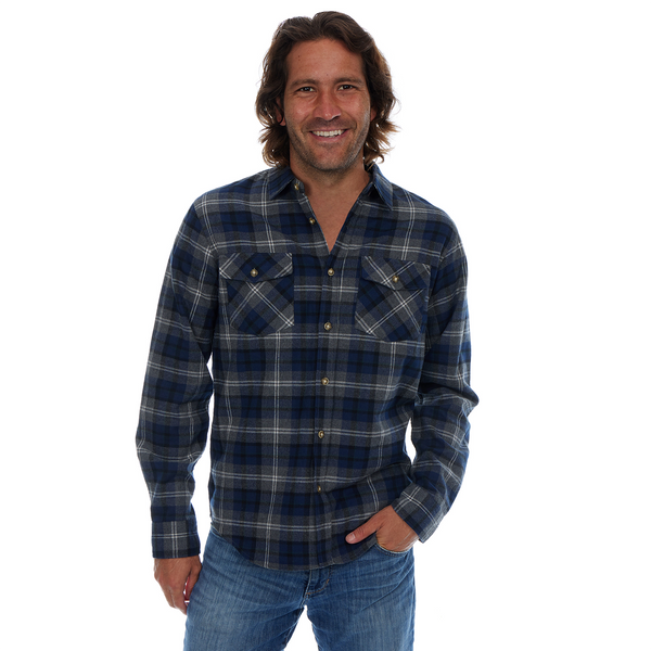 px los angeles Sonny Flannel Shirt Navy