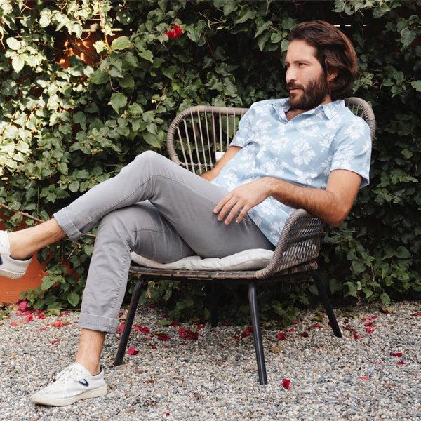 Px Los Angeles Spencer Floral Shirt Blue