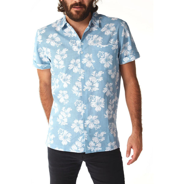 Px Los Angeles Spencer Floral Shirt Blue