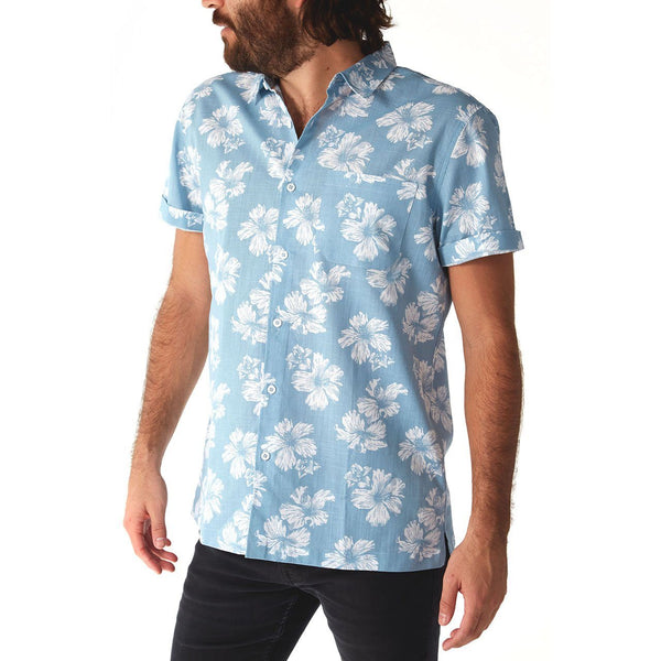Px Los Angeles Spencer Floral Shirt Blue