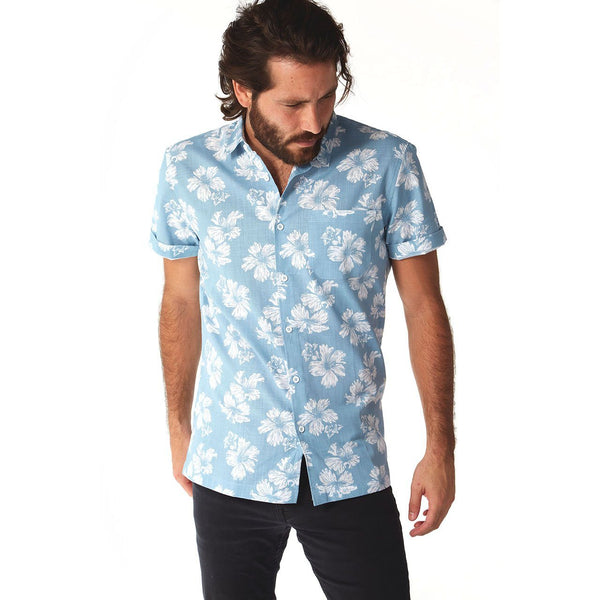 px los angeles Spencer Floral Shirt Blue
