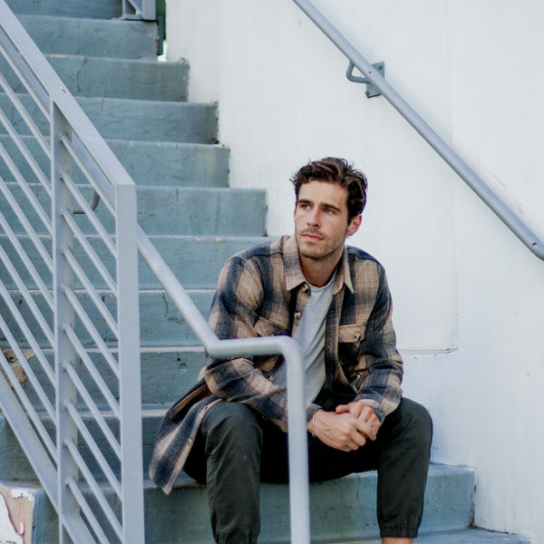 Px Los Angeles Terrance Plaid Shacket Beige