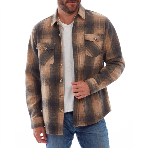 Px Los Angeles Terrance Plaid Shacket Beige