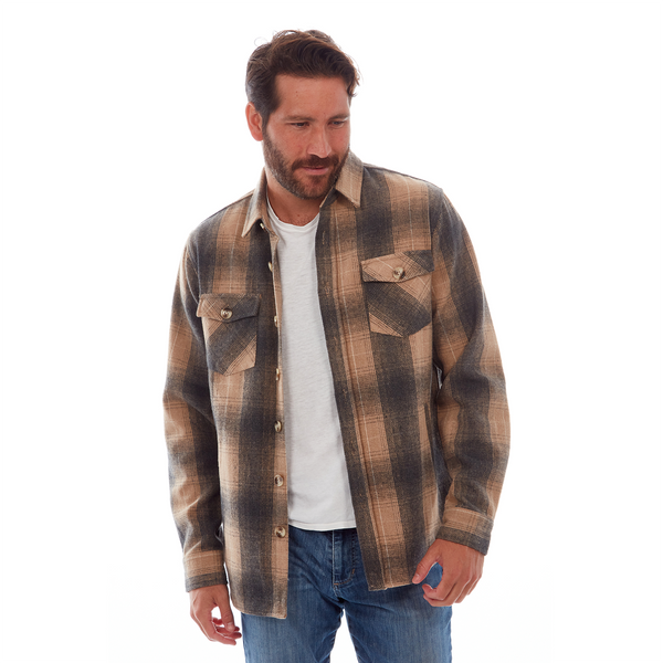 px los angeles Terrance Plaid Shacket Beige