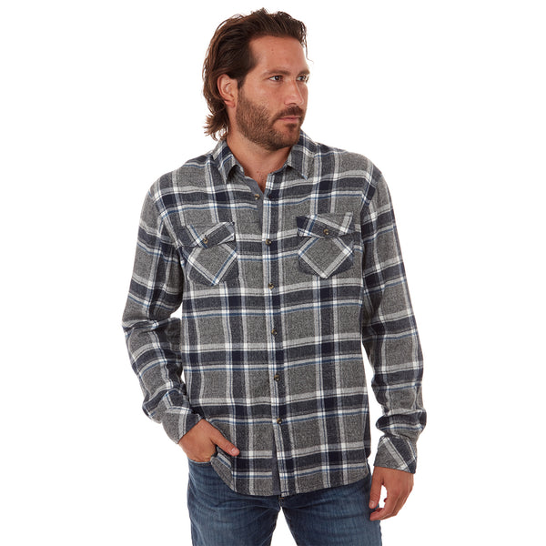 px los angeles Terrell Flannel Shirt Navy
