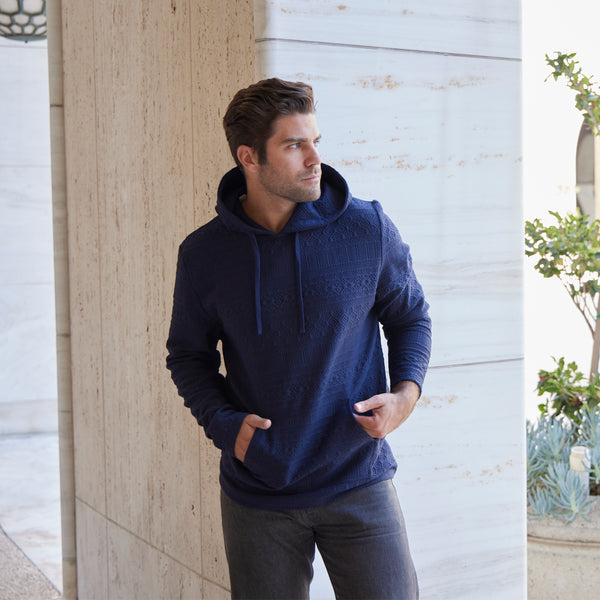 Px Los Angeles Tobias Textured Hoodie Navy