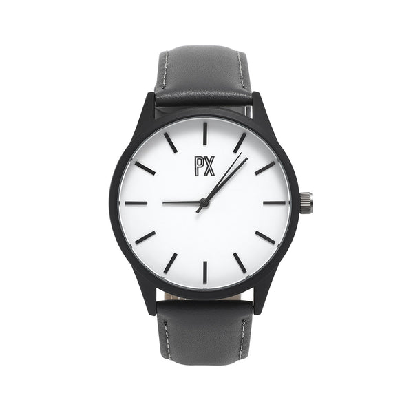 px los angeles Tyler Leather Strap Watch