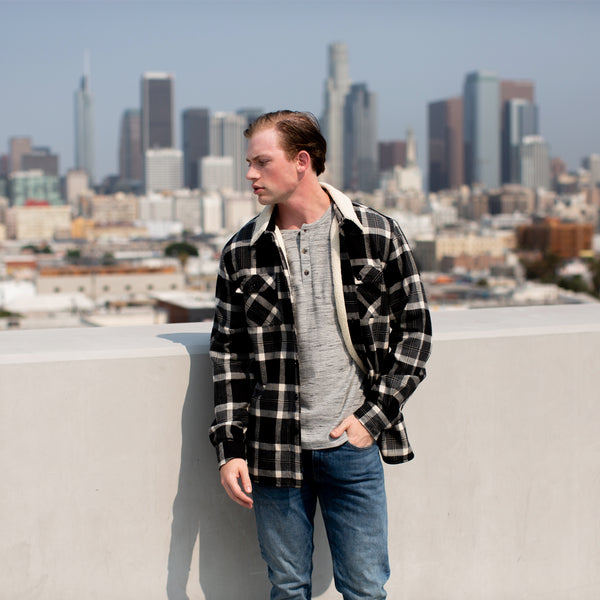 Px Los Angeles Wyatt Sherpa Shacket Black