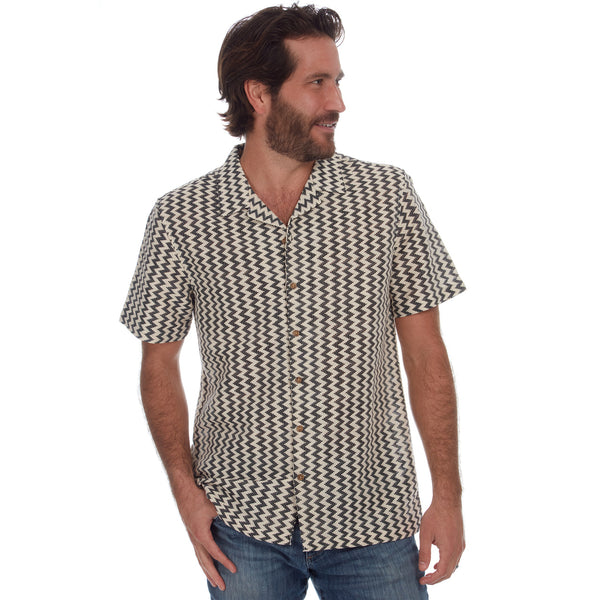 Px Los Angeles Samson Textured Resort Knit Shirt Black