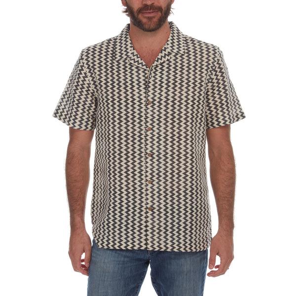 Px Los Angeles Samson Textured Resort Knit Shirt Black